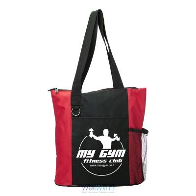 China Simple Simple Fashion Easy To Carry Polyester Tote Bag With Logo Trade Show Cheap Multifunctional 600D for sale