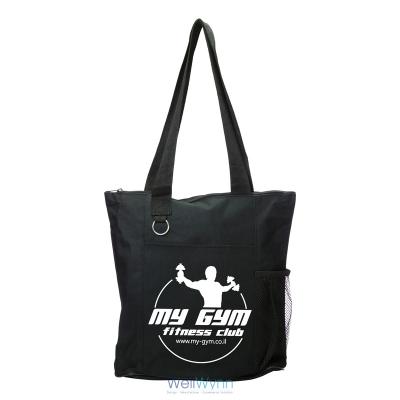 China Conference 600D Tote Bag With Mesh Pocket Zippered By Polyester Cheap Promotional Wholesale Custom Made Eco Friendly Trade Show for sale