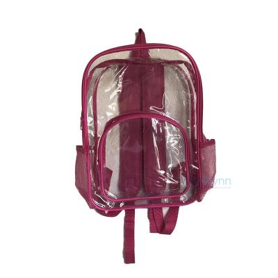 China Custom Best Large PVC Vinyl Stage Clear Plastic Heavy Duty Anti-theft Balance Transparent Backpack For School for sale