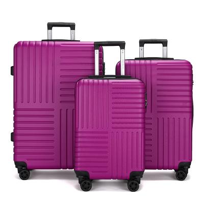 China Durable Travel Packing Cubes Fashion Custom Made ABS 20 24 28 Inch 3 Pcs Set Travel Trolley Bags For Travel for sale