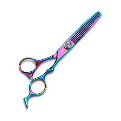 China Hair Cutting New Design Barber Use Purple Thinning Ultrasonic Scissors Hair Scissors for sale