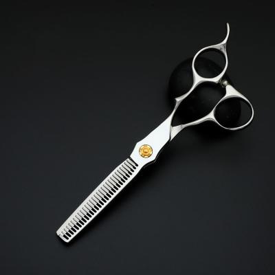 China Hair Cutting Good Quality 440C Yellow Screw Hairdresser Customized Thinning Scissors Scissors for sale