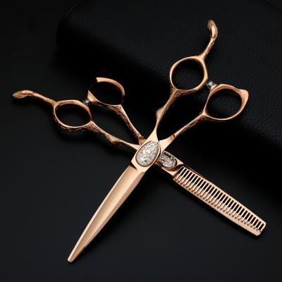 China Hair Cutting Scissors Good Quality Rose Gold Coated 6 Inch Professional Hair Cutting Scissors for sale