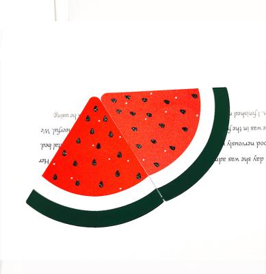 China Green and red colors satin fabric watermelon shape fruit series fashion style disposable invisible nipple cover for sale