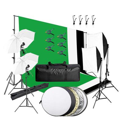 China Photography Umbrella Kit 1.8*2.8m Backdrop Stand System Photography Video Lighting Props Set Umbrella Softbox Photo Studio Light for sale