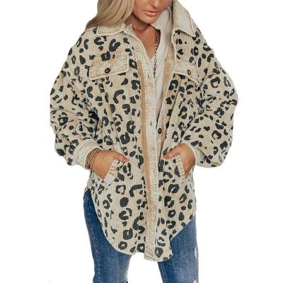 China Corduroy Fabric Style Anti-Shrink ODM Designing Full Support Women's Oversized Color Leopard Print Street Girl Lady Available for sale