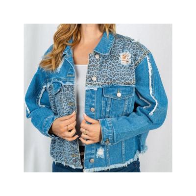 China Promotional Simple Women's Price Fashion Patchwork Breathable Denim Punk Jacket for sale