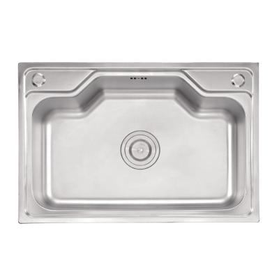 China Without Faucet Mouhoti MT6845 Metal Glass Rinser Large Single Slot Wash Basin With Kitchen Stainless Steel Topmount Sink for sale