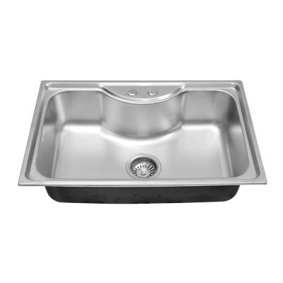 China Without Faucet Mouhoti MT8050A Kitchen Sink Basin Single Kitchen Sink Drain Basket And Drain Pip Rectangular Stainless Steel| for sale