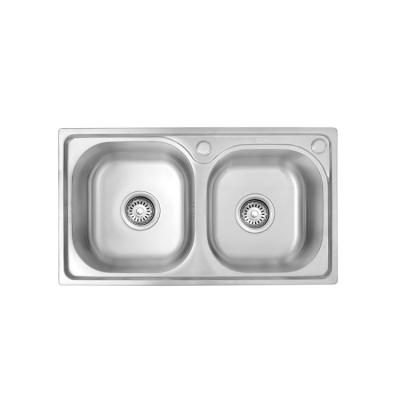 China Without Faucet Double bowl sinks  stainless steel round  small  kitchen sinks for sale