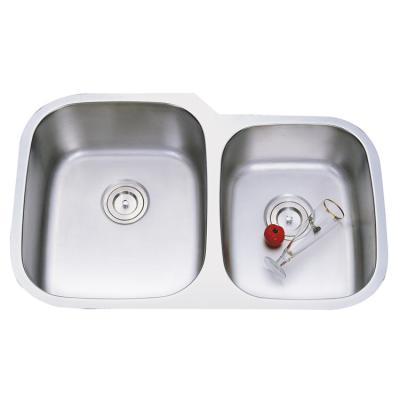 China Without Faucet MT8150 undermount stainless steel small double bowl popular kitchen sinks for sale