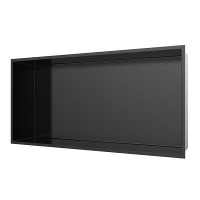 China Modern MT6130B New design Stainless steel bathroom wall black best niches for sale