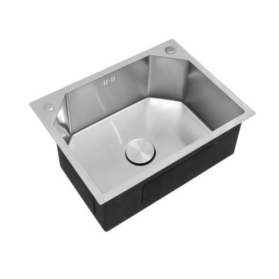 China Without Faucet MT6045H stainless steel handmade single bowl portable   square kitchen sink for sale