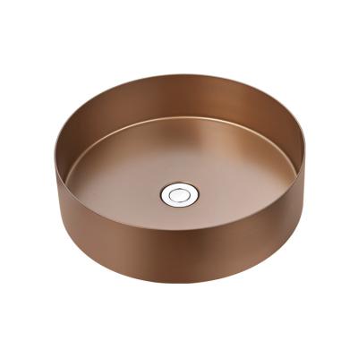 China Modern Hot sale 2022 round single bowl stainless steel modern design bathroom use rose golden for sale