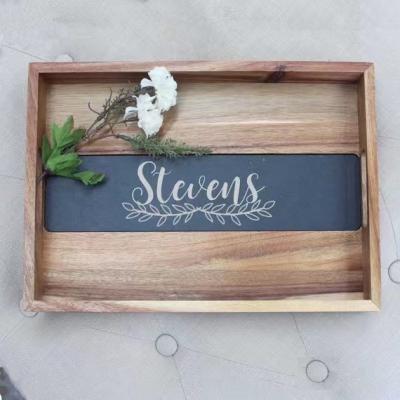 China personalized wooden serving tray christmas gift tray gift for couple custom tray stool C013 for sale