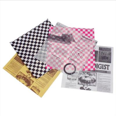 China Heat Resistant Manufacturer Custom Greaseproof Burger Wrapping Paper With Print for sale