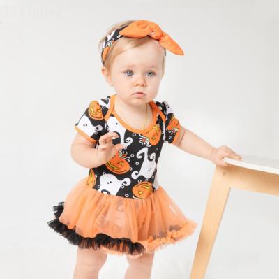 China 2020 New Design Anti-Static Kids Halloween Costume Cute Comfortable Smocked Dress With Headband For Babies for sale