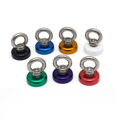 China Colorful Industrial Magnet Rare Earth Neodymium Fishing Magnets with Hanging Rings for Scavenging and Scavenging for sale