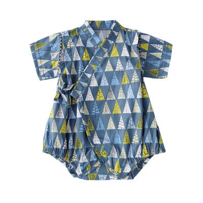 China 100% cotton Japanese folk costume short sleeve kimono romper for boys toddler cloth with undergrowth style for sale