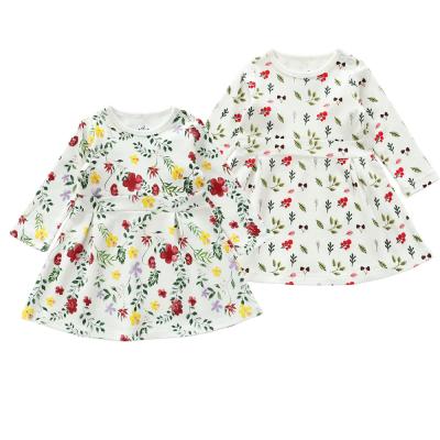 China Hot Sales Girls Dress Anti-Static Girls With Ink Printing And Washing Fancy 2 Pcs Set Skirts Baby Classic Dresses In Spring And Autumn for sale