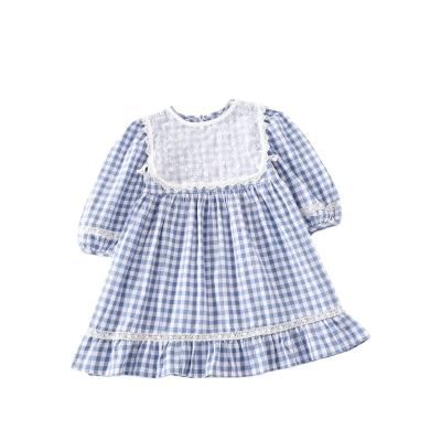 China Anti-wrinkle new style girls western outfit with cotton removable ripstop panel lace dress fantic 100% kids dress for fall for sale