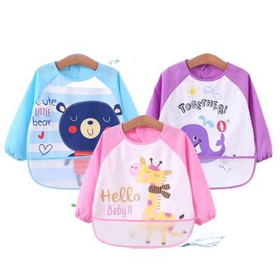 China Sale Washable In Stock Pattern Floral White Baby Cartoon Bib Bibs Infants Toddlers Bib Baby Items Feeding Clothes for sale