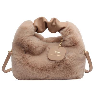 China Other Large Autumn And Winter Fashion Women's Tote Satchel Plush Popular Bag Plush Soft Plush Lady Hand Bags for sale