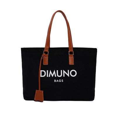 China Fashion Wholesale Plain Thick Cute Logo Cheap Custom Cosmetic Make Up Customer Shopping Cotton Fabric Tote Black Canvas Fabric Bag for sale