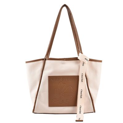 China Fashion Environmental Friendly Factory Customer Bag White Cotton Foldable Large Tote Cute Beach Shopping Bag Custom Made for sale