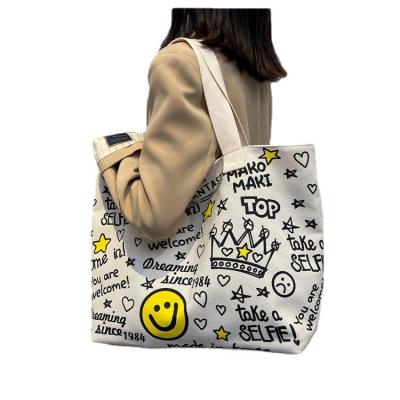 China Custom Canvas Tote Bags Crossbody Shoulder Bag Cute Logo Wholesale Simple Multifunctional Cotton Hot Selling Fashion for sale