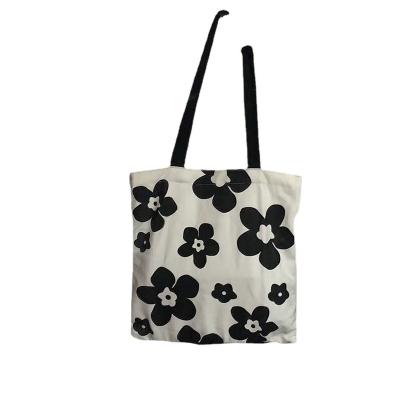 China Others Wholesale Cheap Printed Bag Plain Bulk Large Black Reusable Organic Eco-Friendly Canvas Tote Flower Shopping Cotton Bag for sale