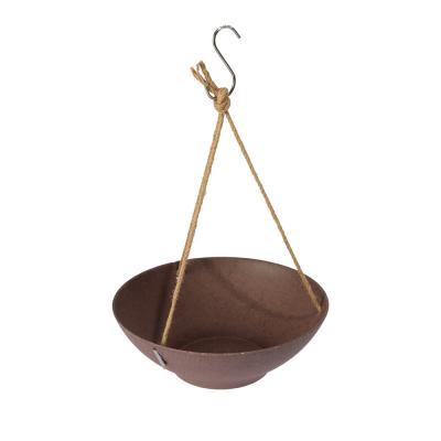 China Baike Eco European Modern Nature Style Bamboo Drip Pattern Bowl Shape Hanging Flowerpot for sale