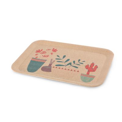 China Baike Eco Rectangle Resin Jewelry Tray Trinket Perfume Tray Planter Fiber Eco-friendly Indoor Food Holder for sale