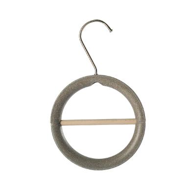 China Eco-friendly Baike Eco Natural Material Round Scarf Holder With Wooden Stick For More Clothes for sale