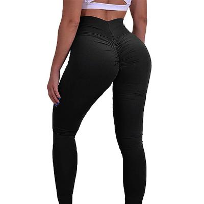 China Black Breathable Women's High Waist Yoga Pants, Tummy Control Slimming Booty Gaiters Workout Butt Lift Running Tights for sale