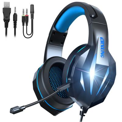 China Headband Earphone Wired Headset With Microphone Luminescent Gaming Headset Earbuds For Mobile Phone Computer E-sports for sale