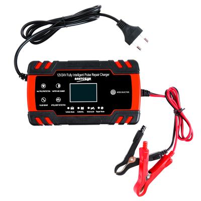 China Screen Display Car Battery Charger For Motorcycle SUV Pulse Repair With LCD Display 24V Lead Acid Batteries for sale