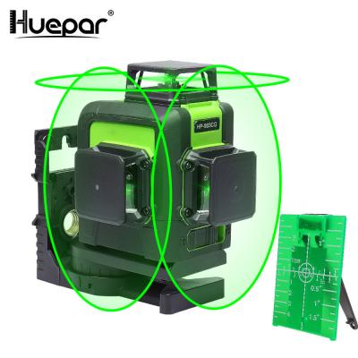 China Rechargeable Huepar 360 Degree 903CG OSRAM Green Beam 3D 12 Line Rotary Laser Level 20*15.5*15cm for sale