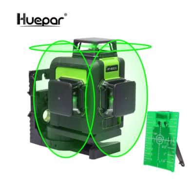 China Hot Sale Huepar 903CG, 3D 12 Lines Self Leveling Rotary Green Laser Level Ground Nivel With Long Battery Life 20*15.5*15cm for sale