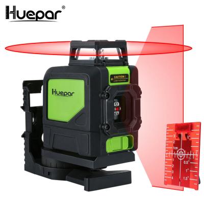 China Huepar 5 Lines Red Vertical Horizontal 360 Horizontal Self-Leveling Laser Beam Rotary Self-Leveling Professional Leveling Line 8.5x10 cm (3.4