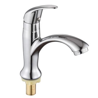 China Zinc Alloy Metered Faucets Bathroom Basin Faucet Deck Mounted Cold Single Handle Sink Faucet for sale