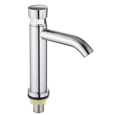 China Hot Sales Taps Push Button Bathroom Water Faucet Alloy Basin Metered Time Delay Cold Faucet for sale