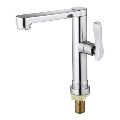 China Metered Faucets Single Copper Cold Faucet Bathroom Chrome Faucet Handle Spout Sink Bath Single Cold Water Faucet for sale