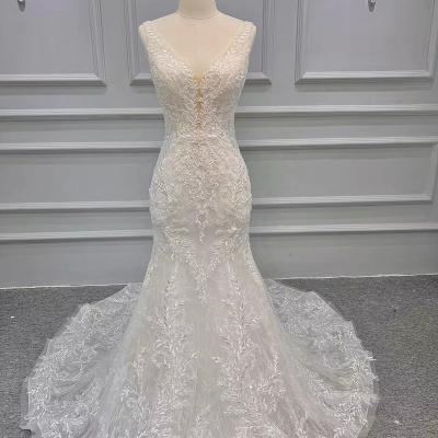 China Anti-wrinkle Off Shoulder Lace Beaded Casual Wear Bling Dress Formal Wedding Dresses for sale