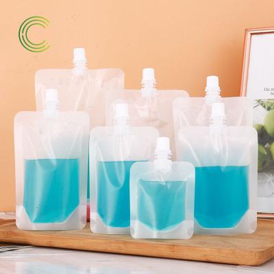 China Recyclable Travel 30Ml 50Ml 100Ml Matte Transparent Clear Spouted Stand Up Bag Body Scrub Squeeze Pouch With spout  For Cosmetics for sale