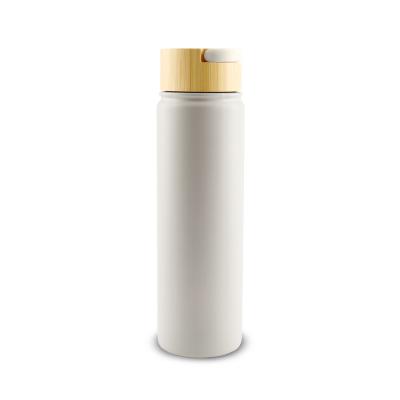 China 22oz insulated double wall stainless steel vacuum flask 14oz sport water bottlewith sustainable bamboo lid for sale