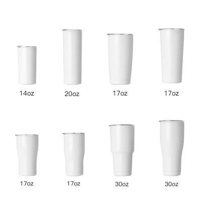 China 14oz 17oz 20oz 30oz Stainless Steel Tumbler Double Wall Sublimation Viable Tumbler With Straw for sale