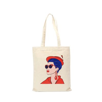 China Customized Cheap Reusable 8oz Cotton Bag Logo Tote Shopping Bag Canvas Bag With Logo for sale