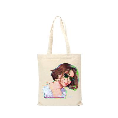 China Customized Cheap Reusable 8oz Cotton Bag Logo Tote Shopping Bag Canvas Bag With Logo for sale