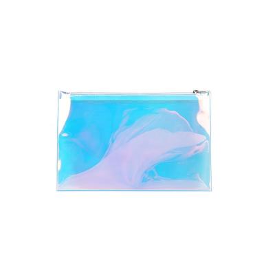 China Eco-friendly Factory Fashion Byleading Strong Zipper Organizer Tpu Holographic Cosmetic Bag Clear Makeup for sale